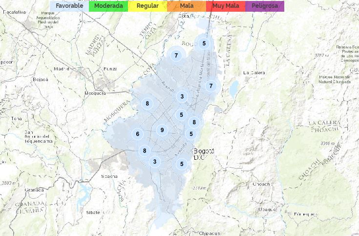 Reporte sábado calidad del aire, las 13 estaciones están en favorable: un respiro para el ambiente de Bogotá