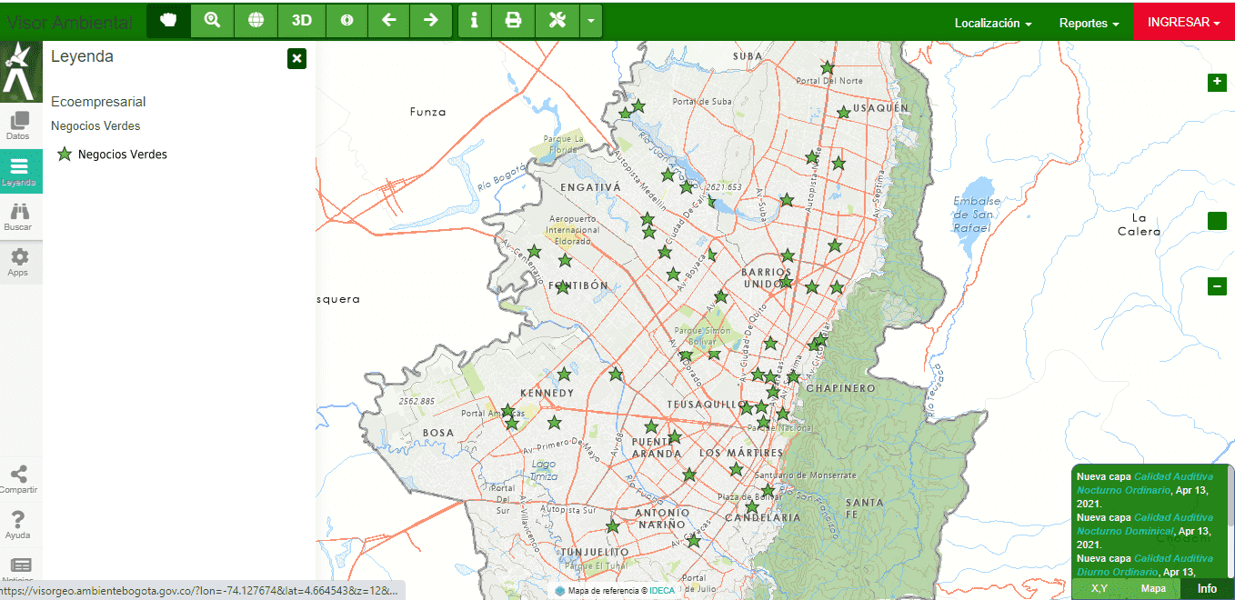 Con el Visor Geográfico puedes conocer los negocios verdes que hay en Bogotá