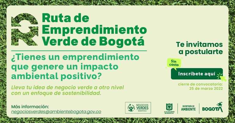 Pieza gráfica sobre la Ruta de Emprendimiento Verde de Bogotá
