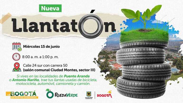 Llantatón: participa el próximo 15 de junio en Antonio Nariño y Puente Aranda