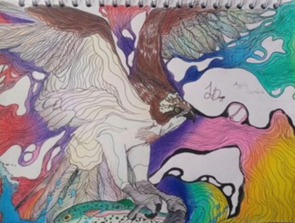 Dibujo psicodélico águila