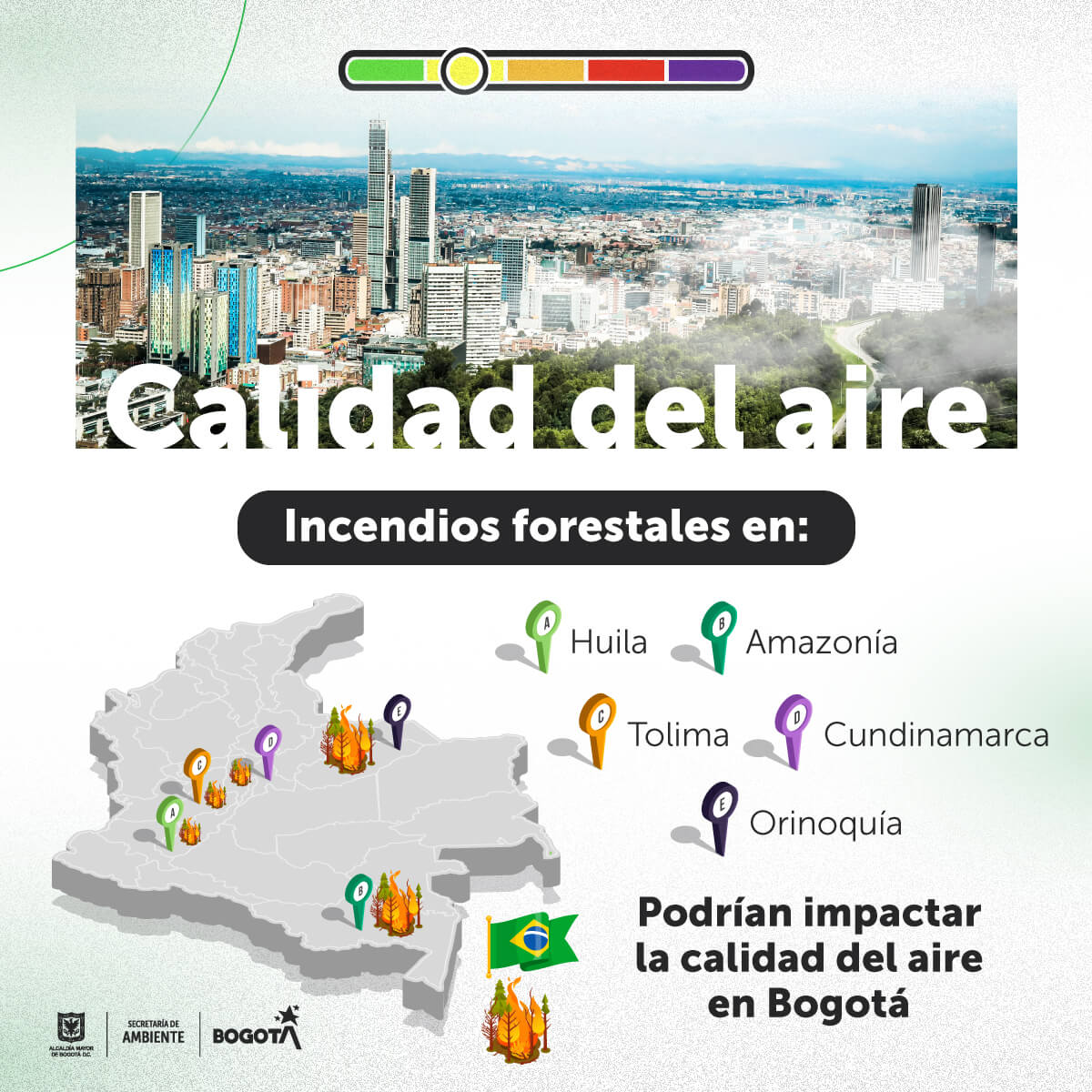 Mapa mostrando la ubicación de Incendios forestales