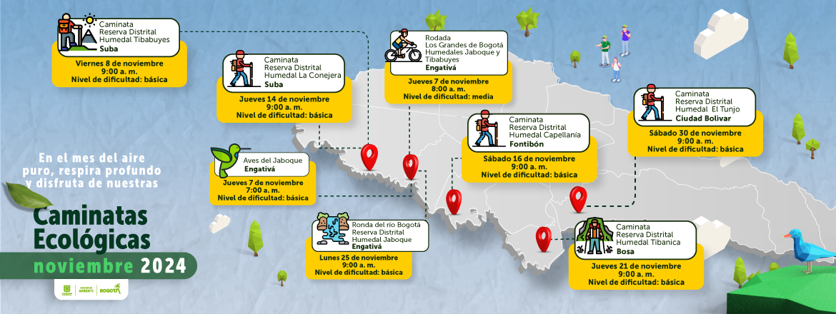 Calendario caminatas ecológicas noviembre